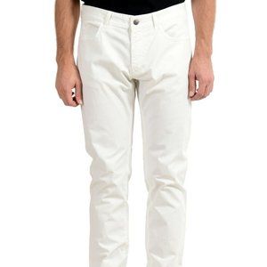 Malo Men's White Stretch Straight Leg Jeans